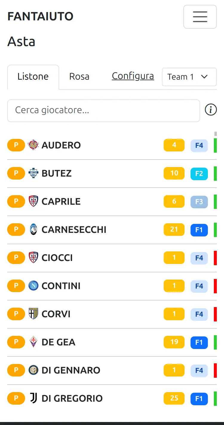 Supporto asta